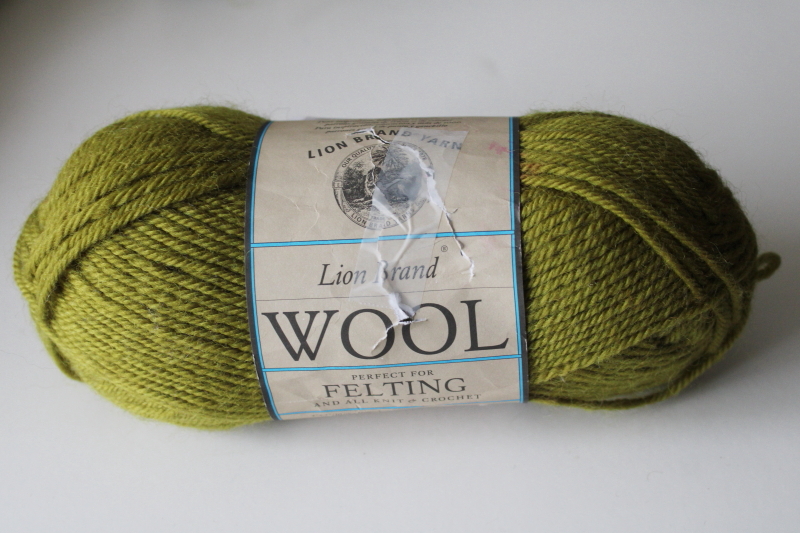 photo of Lion Brand Wool yarn Perfect for Felting, Knit & Crochet, one 3 ounce ball lemongrass green  #1