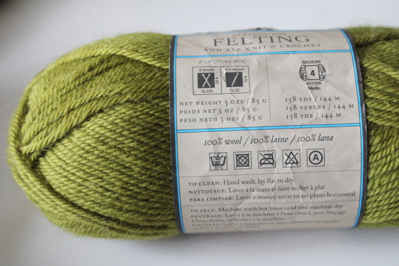 photo of Lion Brand Wool yarn Perfect for Felting, Knit & Crochet, one 3 ounce ball lemongrass green  #2