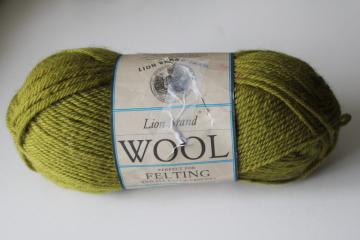 catalog photo of Lion Brand Wool yarn Perfect for Felting, Knit & Crochet, one 3 ounce ball lemongrass green 