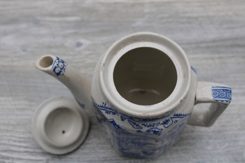 photo of Little Mae 1800s antique transferware china, girl w/ dog - tiny teapot child size #4