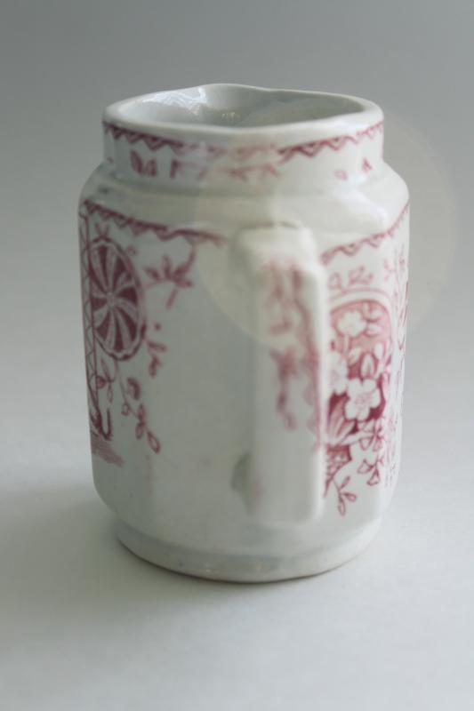 photo of Little Mae 1800s antique transferware china, girl w/ dog - tiny milk jug child size #3