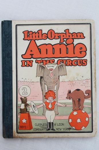 photo of Little Orphan Annie in the Circus, vintage 1920s book of comic strips #1