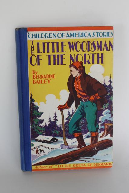 photo of Little Woodsman of the North Minnesota photo illustrated book w/ lumberjack cover art pulp vintage #1