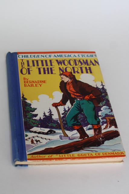 photo of Little Woodsman of the North Minnesota photo illustrated book w/ lumberjack cover art pulp vintage #9
