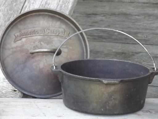 photo of Lodge cast iron dutch oven, large campfire cooking pot w/ lid for coals  #3