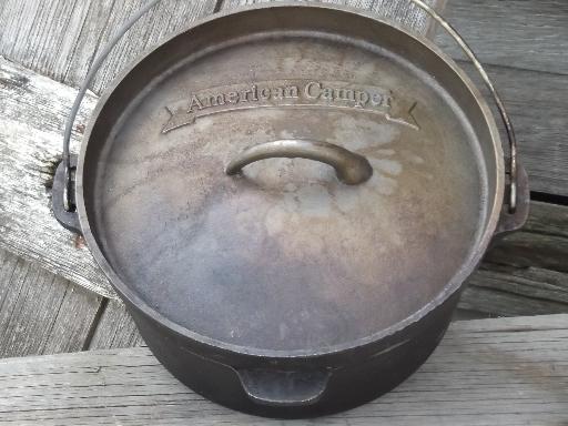 photo of Lodge cast iron dutch oven, large campfire cooking pot w/ lid for coals  #5
