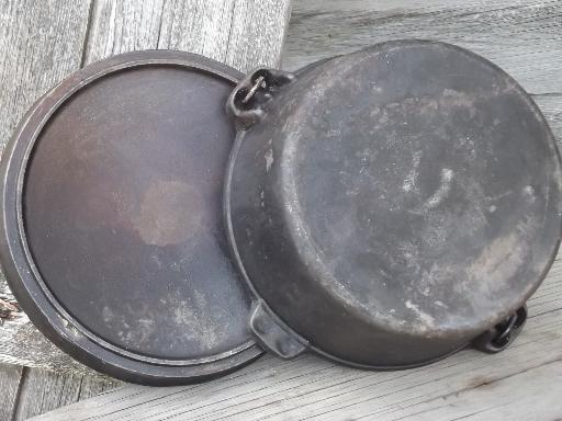 photo of Lodge cast iron dutch oven, large campfire cooking pot w/ lid for coals  #6