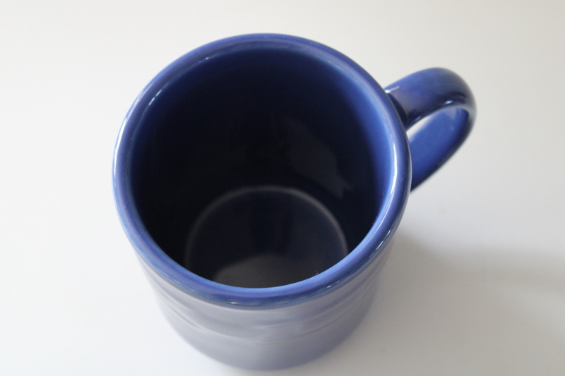 photo of Longaberger Woven Traditions pottery mug cornflower blue color, early 2000s vintage #2