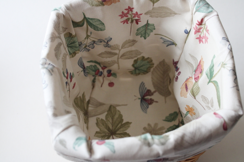photo of Longaberger tissue basket w/ botanical fields print liner #6