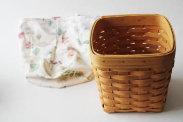 catalog photo of Longaberger tissue basket w/ botanical fields print liner 