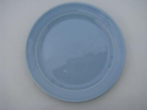 photo of Lu-Ray Pastels pottery lot, 10 blue dessert / bread plates, vintage TS and T #2