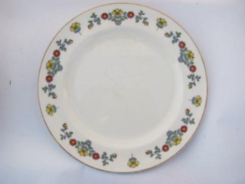 photo of Lucerne swiss folk art pattern vintage Johnson Bros china plates #2