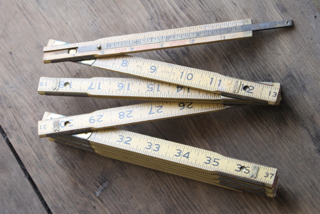 photo of Lufkin No X46 extension rule jointed wood vintage folding ruler, old measuring tool  #1