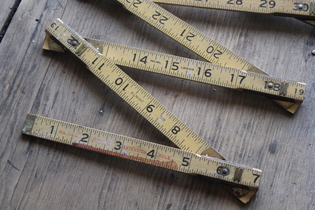 photo of Lufkin No X46 extension rule jointed wood vintage folding ruler, old measuring tool  #5