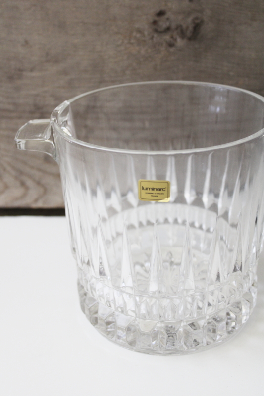 photo of Luminarc Imperator French crystal on the rocks glasses & ice bucket, vintage set in box #2