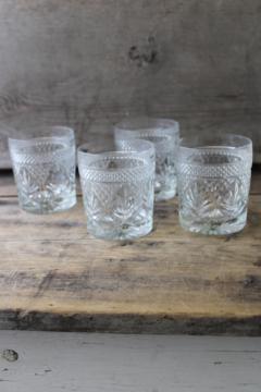 catalog photo of Luminarc 'antique' pattern crystal clear lowballs rocks drinking glasses