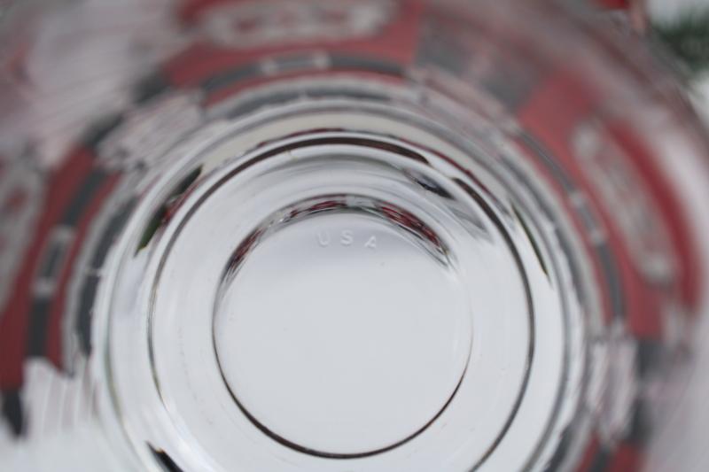 photo of Luminarc clear glass mugs w/ Christmas Santa, vintage coffee cups or holiday cocoa mugs #3