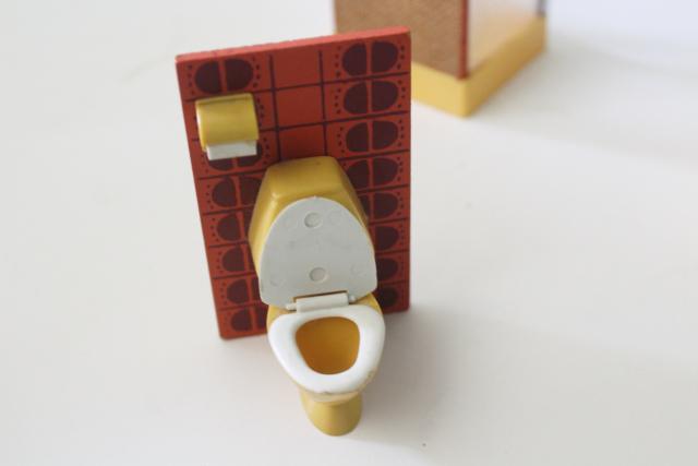 photo of Lundby dollhouse bathroom furniture, 70s vintage Scandinavian modern decor #4