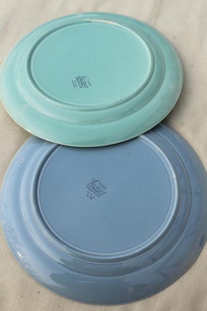 photo of Luray pastels vintage Taylor Smith TST pottery dinner luncheon plates blue pink green #7