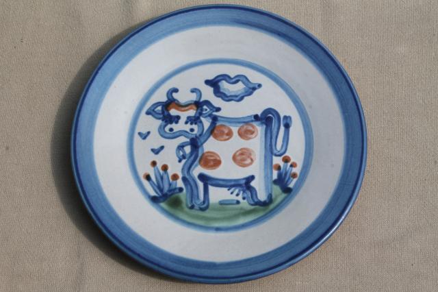 photo of M A Hadley Louisville stoneware hand-painted farm animals pottery plates & bowls #5