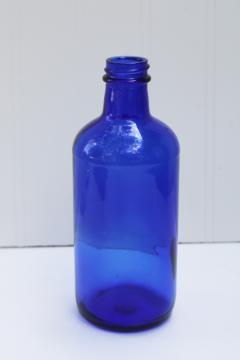 catalog photo of M mark Maryland glass cobalt blue glass bottle vase, vintage coastal style cottage decor