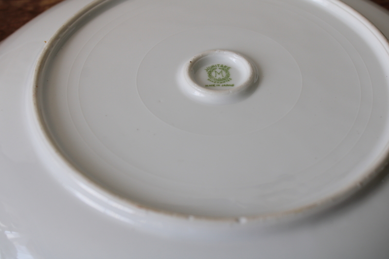 photo of M mark Noritake vintage hand painted china tray or plate w/ swans at sunset scene  #7