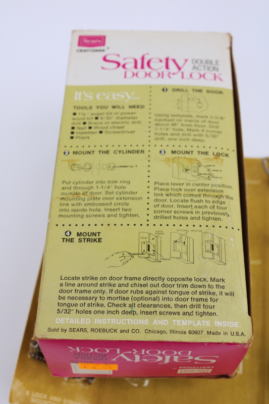 photo of MCM 60s sleek mod door lock hardware w/ bronze finish, new old stock Sears  #2