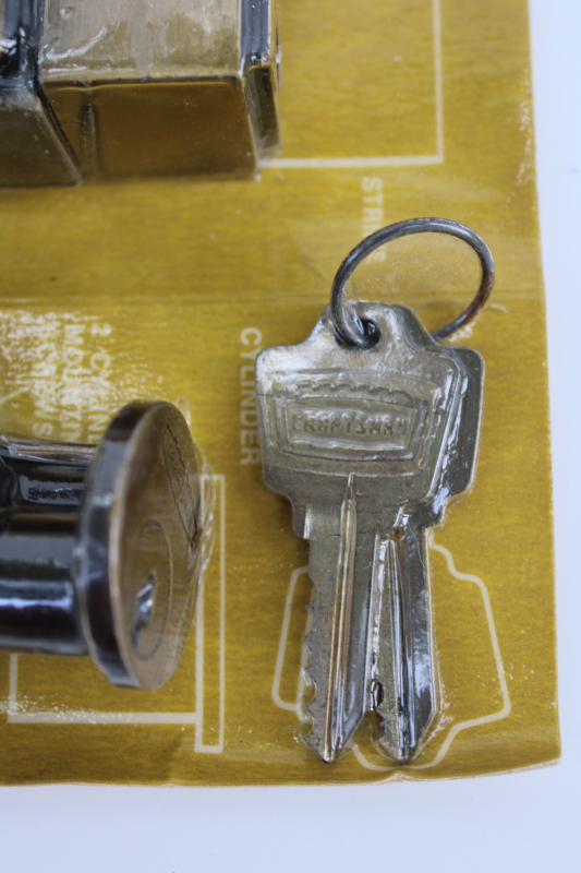 photo of MCM 60s sleek mod door lock hardware w/ bronze finish, new old stock Sears  #6