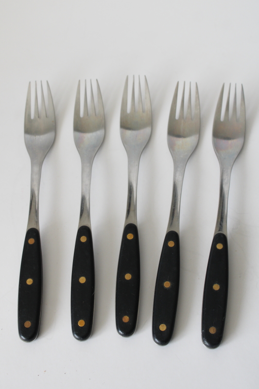 photo of MCM Hackman Finland Kievari stainless forks, mod sporks w/ rounded handles 70s vintage  #1