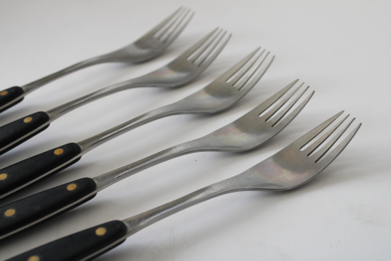 photo of MCM Hackman Finland Kievari stainless forks, mod sporks w/ rounded handles 70s vintage  #2