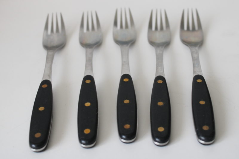 photo of MCM Hackman Finland Kievari stainless forks, mod sporks w/ rounded handles 70s vintage  #3