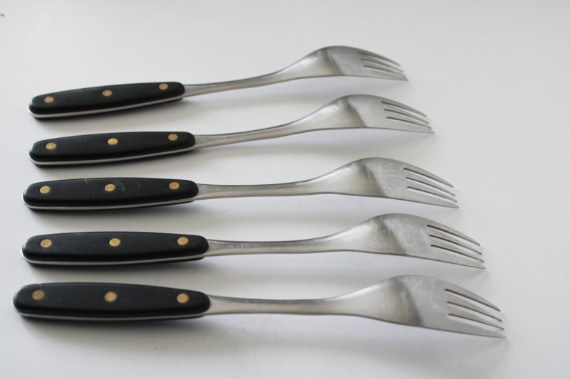 photo of MCM Hackman Finland Kievari stainless forks, mod sporks w/ rounded handles 70s vintage  #4