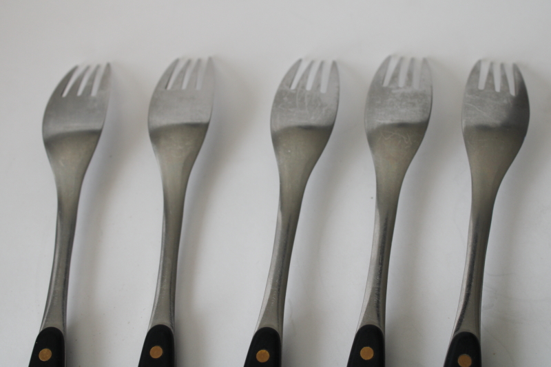 photo of MCM Hackman Finland Kievari stainless forks, mod sporks w/ rounded handles 70s vintage  #5