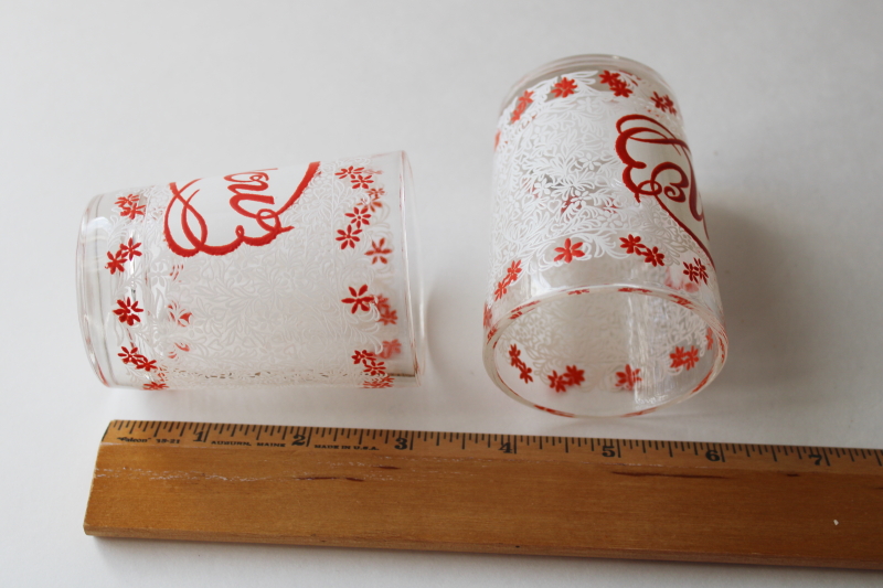 photo of MCM Hazel Atlas red & white glasses You & Me, vintage decor for Valentine's day  #5