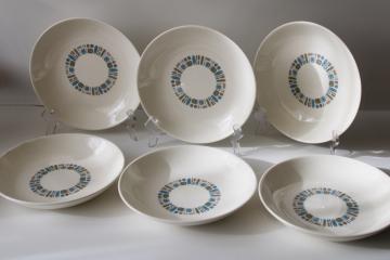 catalog photo of MCM Temporama pattern soup bowls set of 6, 1960s vintage Canonsburg china