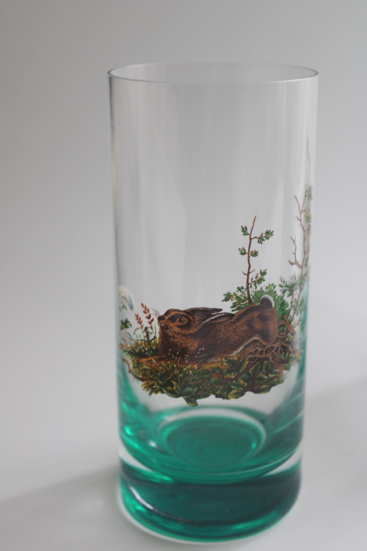 photo of MCM big game animals drinking glasses, man cave retro 50s green highball tumblers  #7