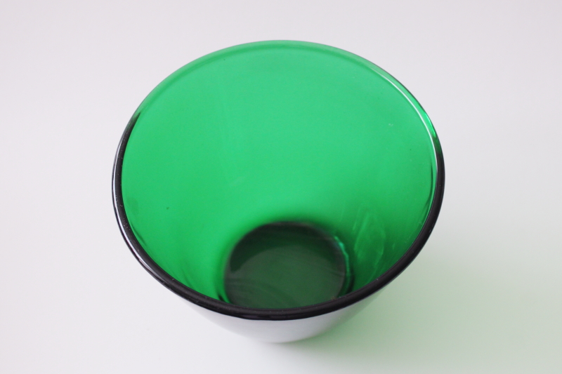 photo of MCM vintage Anchor Hocking forest green glass bowl, small mixing bowl splash proof shape  #2