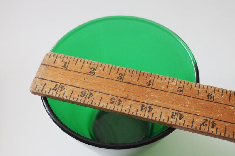 photo of MCM vintage Anchor Hocking forest green glass bowl, small mixing bowl splash proof shape  #4