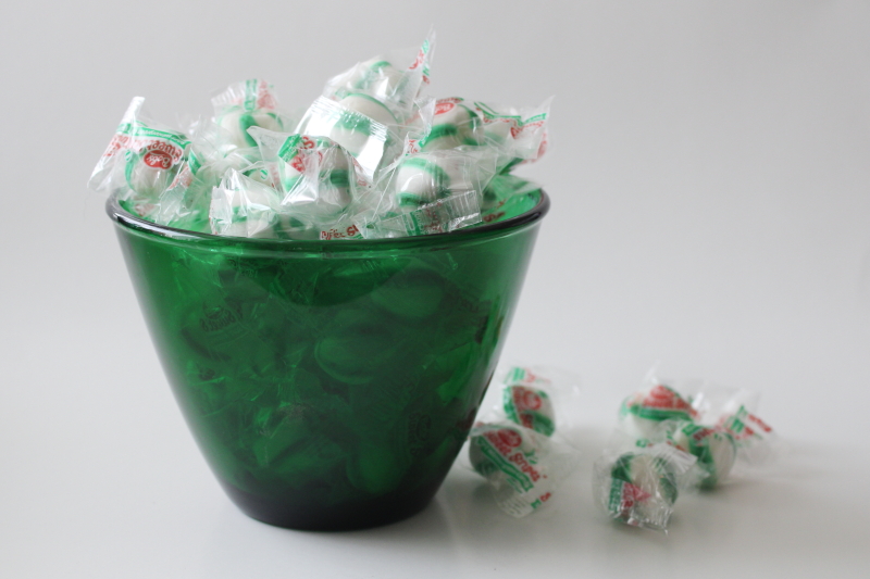 photo of MCM vintage Anchor Hocking forest green glass bowl, small mixing bowl splash proof shape  #5