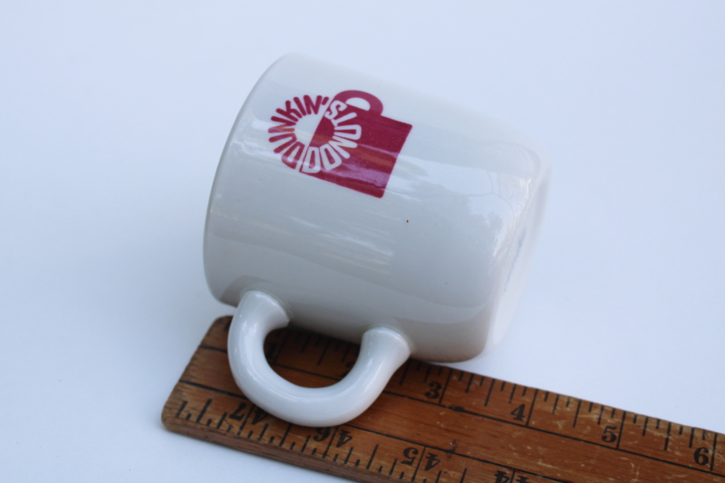 photo of MCM vintage Dunkin Donuts coffee mug, heavy ironstone restaurant china w/ pink cup logo #3