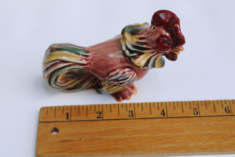 photo of MCM vintage Madison Ceramic Arts studio pottery figurine, single S or P shaker rooster  #3
