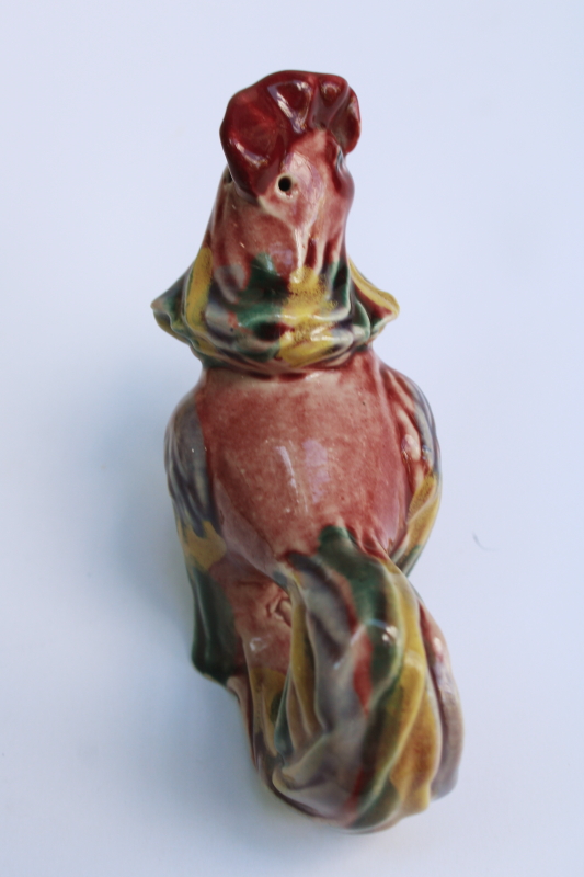 photo of MCM vintage Madison Ceramic Arts studio pottery figurine, single S or P shaker rooster  #5