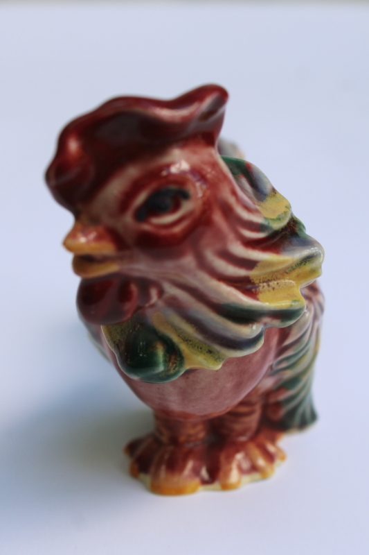 photo of MCM vintage Madison Ceramic Arts studio pottery figurine, single S or P shaker rooster  #6