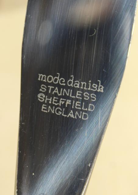 photo of MCM vintage Mode Danish carving & steak knife set, teak wood handles w/ stainless knives #5