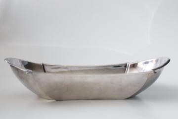 catalog photo of MCM vintage Reed and Barton silver plate bowl, angular deco mod oblong dish