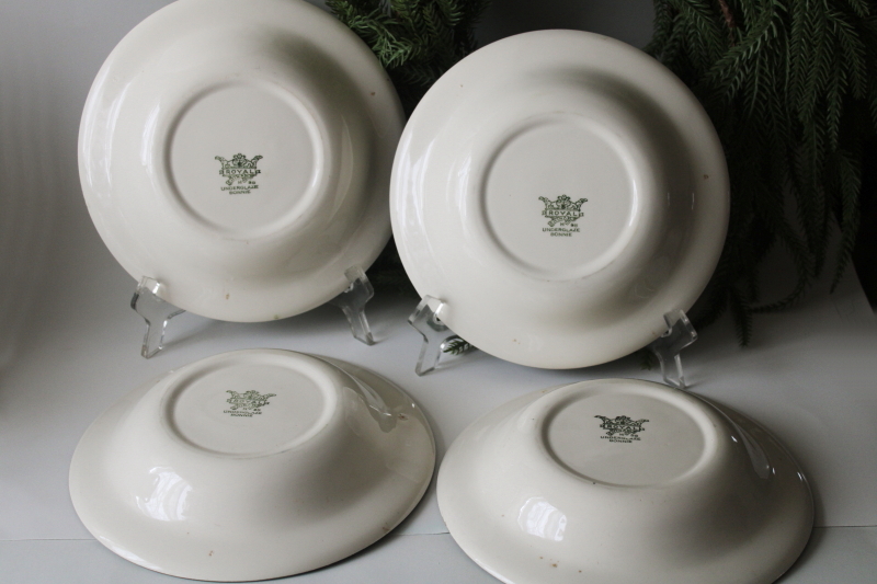 photo of MCM vintage Royal china soup bowls Bonnie Scots green tartan plaid pattern  #4