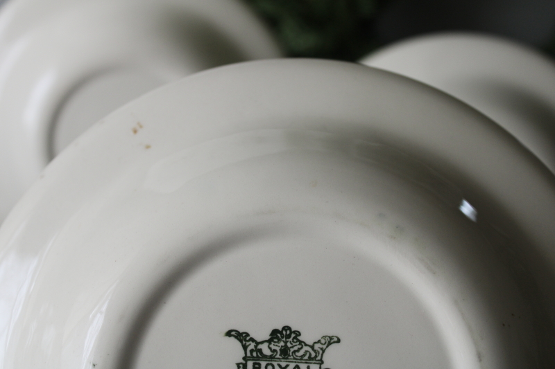 photo of MCM vintage Royal china soup bowls Bonnie Scots green tartan plaid pattern  #5