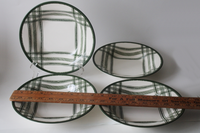 photo of MCM vintage Royal china soup bowls Bonnie Scots green tartan plaid pattern  #7