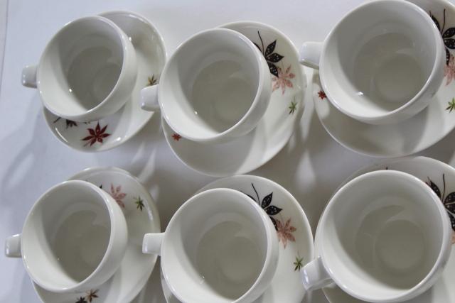 photo of MCM vintage Shenango china, heavy ironstone restaurant ware cups & saucers Peter Terris design #4