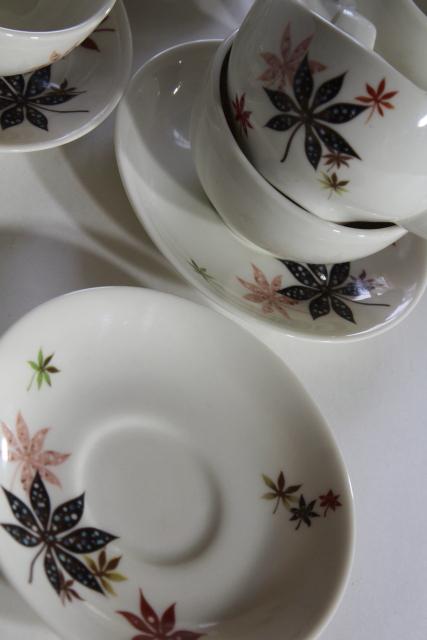 photo of MCM vintage Shenango china, heavy ironstone restaurant ware cups & saucers Peter Terris design #5